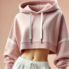 BlushWave Cropped Hoodie